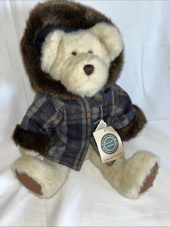 Boyds Bears Other - Boyd’s Bears 14” Corey Allen Bearsmore  Plush Cream Teddy Bear with Plaid‎ Coat